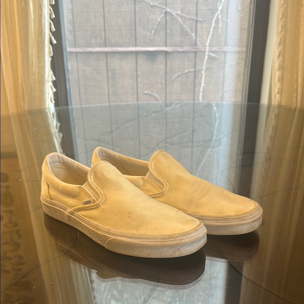 Vans Men's Cream Slip-On Shoes
